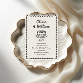 Handgezeichnete, einzigartige Retro-Foto-Hochzeit Einladung