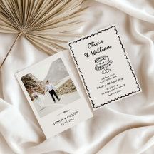 Handgezeichnete, einzigartige Retro-Foto-Hochzeit