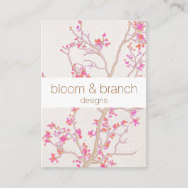 Handgezeichnete Elegant Rosa Kirschblüten Blüte Visitenkarte