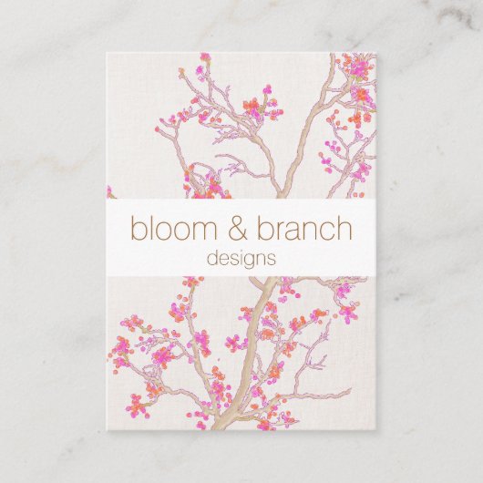 Handgezeichnete Elegant Rosa Kirschblüten Blüte Visitenkarte (Vorderseite)