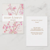 Handgezeichnete Elegant Rosa Kirschblüten Blüte Visitenkarte (Vorne/Hinten)