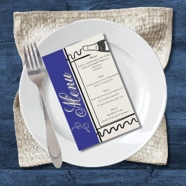 Handgezeichnete elegante einfache blaue & cremefar flyer