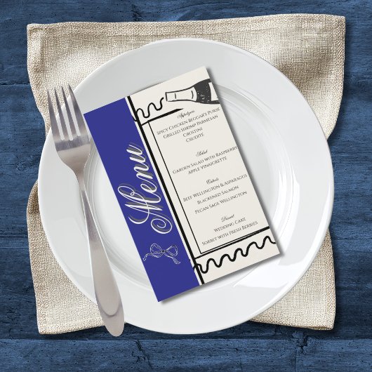 Handgezeichnete elegante einfache blaue & cremefar flyer