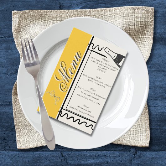 Handgezeichnete elegante einfache gelbe & cremefar flyer