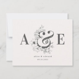 Handgezeichnete, elegante Hochzeitseinladung Ankündigung