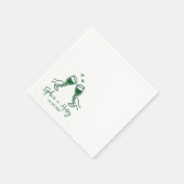 Handgezeichnete Elegante Moderne Cocktail Hochzeit Serviette (Ecke)