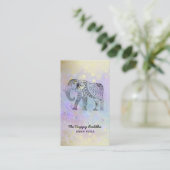 *~* Handgezeichnete Elephant Gold Glitzer Buddha P Visitenkarte (Stehend Vorderseite)