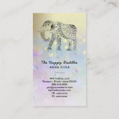 *~* Handgezeichnete Elephant Gold Glitzer Buddha P Visitenkarte (Rückseite)
