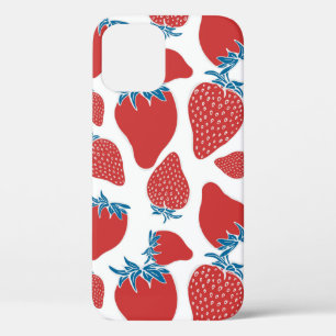 Handgezeichnete Erdbeeren nahtlos Muster. hintergr Case-Mate iPhone Hülle