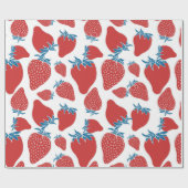 Handgezeichnete Erdbeeren nahtlos Muster. hintergr Geschenkpapier (Flach)