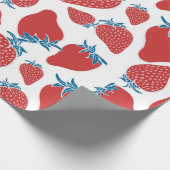 Handgezeichnete Erdbeeren nahtlos Muster. hintergr Geschenkpapier (Ecke)