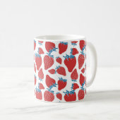 Handgezeichnete Erdbeeren nahtlos Muster. hintergr Kaffeetasse (VorderseiteRechts)