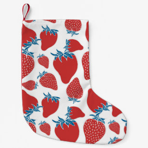 Handgezeichnete Erdbeeren nahtlos Muster. hintergr Kleiner Weihnachtsstrumpf