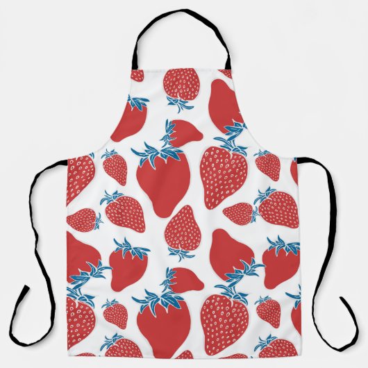 Handgezeichnete Erdbeeren nahtlos Muster. hintergr Schürze (Vorderseite)