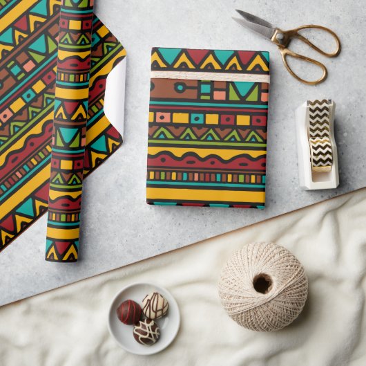 Handgezeichnete Erdtöne des Stammmusters Geschenkpapier (Kunsthandwerk)
