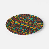 Handgezeichnete Erdtöne des Stammmusters Pappteller (Schrägansicht)