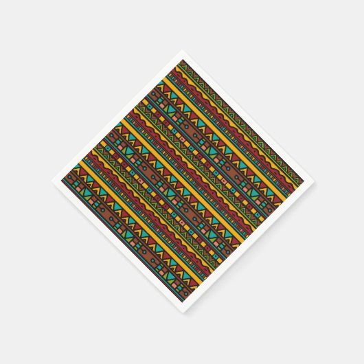 Handgezeichnete Erdtöne des Stammmusters Serviette (Ecke)