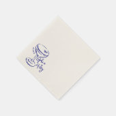 Handgezeichnete Espresso Martini, Bar Cocktail Hoc Serviette (Ecke)