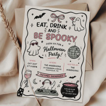 Handgezeichnete Essen Trinken und Gruselige Hallow