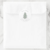 'Handgezeichnete Evergreen Tree 2' Labels Runder Aufkleber (Tasche)