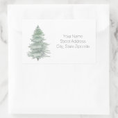Handgezeichnete Evergreen Tree Address Labels Rechteckiger Aufkleber (Tasche)