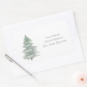 Handgezeichnete Evergreen Tree Address Labels Rechteckiger Aufkleber (Umschlag)