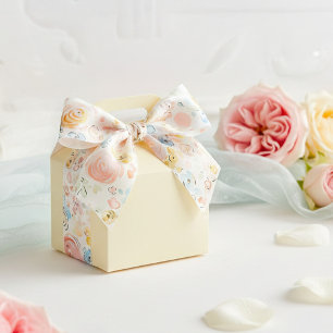 Handgezeichnete fantastische Blumen Pastell Elegan Satinband