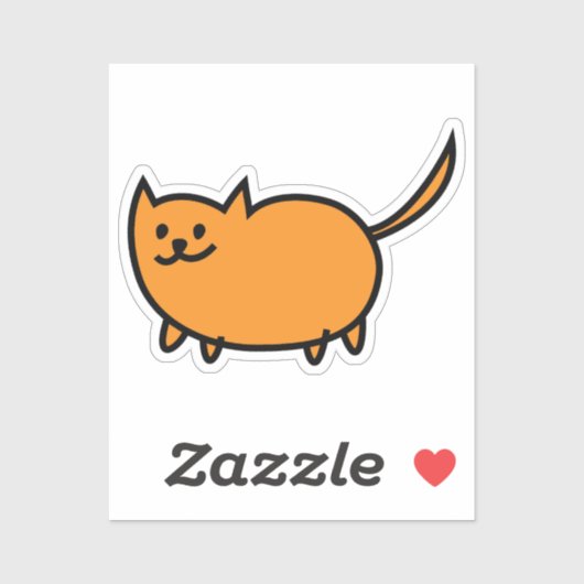 Handgezeichnete Farbe Kitty Custom Cut Vinyl Stick Aufkleber (Blatt)