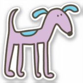 Handgezeichnete Farbe Welpe, maßgeschneidert Vinyl Aufkleber (Vorderseite)