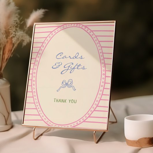 Handgezeichnete farbenfrohe Karten und Geschenkzei Poster