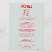 Handgezeichnete farbenfrohe Quirky Champagner Retr Menükarte (Vorderseite)