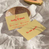 Handgezeichnete farbenfrohe Retro Quirky Moderne H RSVP Karte