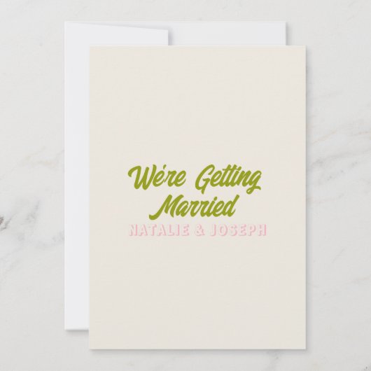 Handgezeichnete farbenfrohe Retro-Spaß Funky Weddi Einladung (Rückseite)