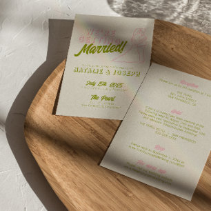 Handgezeichnete farbenfrohe Retro-Spaß-Hochzeit Einladung