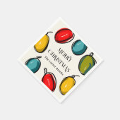 Handgezeichnete farbenfrohe Weihnachtsbeleuchtung  Serviette (Ecke)