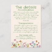 Handgezeichnete farbenfrohe Wildblume Hochzeitsdet Begleitkarte (Vorderseite)