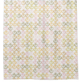 Handgezeichnete, farbige Kürbismuster im Herbstkol Duschvorhang