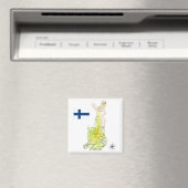Handgezeichnete Farbkarte Finnland Magnet (In Situ (Geschirrspüler))