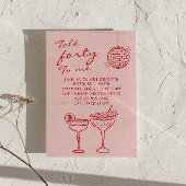 Handgezeichnete Farbschrift 40. Foto Geburtstag Einladung