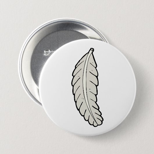 Handgezeichnete Federn Minimalistische Natur Button (Vorne & Hinten)