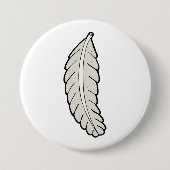 Handgezeichnete Federn Minimalistische Natur Button (Vorderseite)