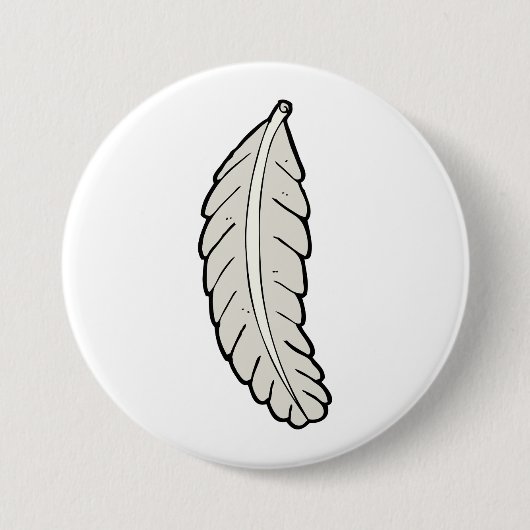 Handgezeichnete Federn Minimalistische Natur Button (Vorderseite)