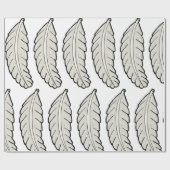 Handgezeichnete Federn Minimalistische Natur Geschenkpapier (Flach)