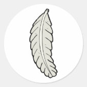 Handgezeichnete Federn Minimalistische Natur Runder Aufkleber (Vorderseite)