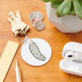 Handgezeichnete Federn Minimalistische Natur Schlüsselanhänger