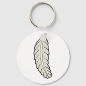 Handgezeichnete Federn Minimalistische Natur Schlüsselanhänger (Vorderseite)