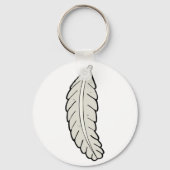 Handgezeichnete Federn Minimalistische Natur Schlüsselanhänger (Rückseite)