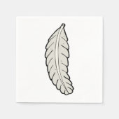 Handgezeichnete Federn Minimalistische Natur Serviette (Vorderseite)