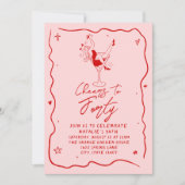 Handgezeichnete Feier an vierzig Quirky 40. Geburt Einladung (Vorderseite)