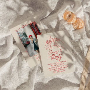 Handgezeichnete Feiern bis zum 30. Foto Geburtstag Einladung